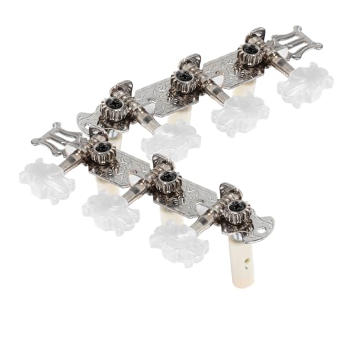 MUELODSIC 1 Paar klassische Gitarrentuner Gitarren-Tuner-Tasten Gitarrentunerschrauben Guitar -Tuning -Tuner Gitarren tuner Stimmgeräte für Gitarre Gitarrenmaschine Stimmwirbel Metall Silber von MUELODSIC