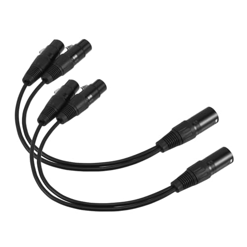 MUELODSIC 2 Stück Audio Kabel Mikrofonkabel XLR-Kabel XLR-Lautsprecherkabel Mikrofon-Splitter Kabelverlängerungen Kabelverlängerungskabel Lautsprecherverlängerungskabel Kupfer Schwarz von MUELODSIC