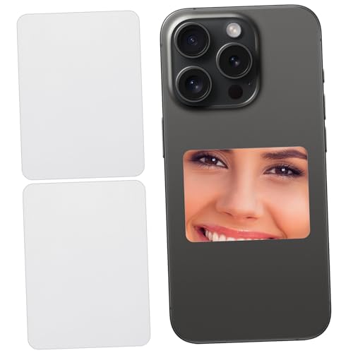 MUELODSIC 2Stücke Selbstklebende Spiegelaufkleber für Handyhüllen Acrylspiegel für Makeup Einfache Anbringung Glatten Oberflächen Kratzfest Hochauflösend von MUELODSIC