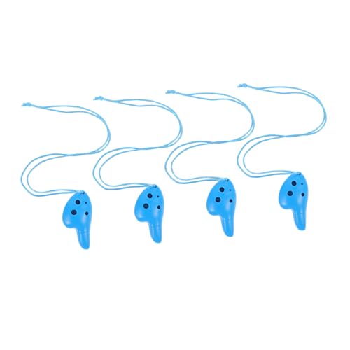MUELODSIC 4 Stück Mini-Okarina Kind Instrument Musical kleine Okarina 6-Loch-Okarina Anfänger Ocarina Musikalisches Okarina Anfänger Tragbare Ocarina Kunststoff-Okarina Abs Blau von MUELODSIC