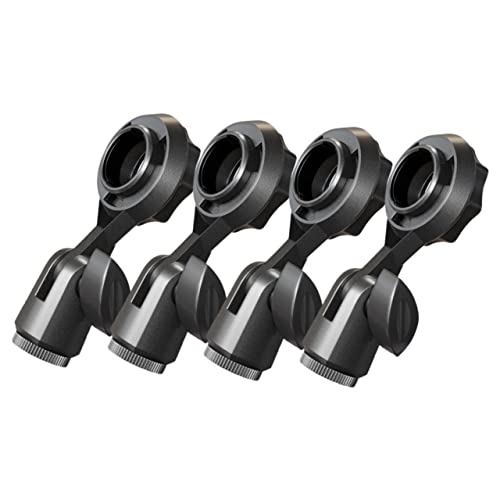 MUELODSIC 4Stücke Mikrofonclip mit Drehbarem Design Kompatibel Gewinde für Handheld Mikrofone Mikrofonhalterung für Meetings und Präsentationen von MUELODSIC