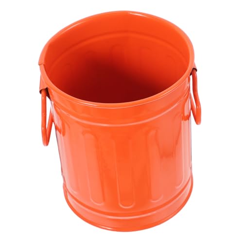 MUELODSIC Tisch Mülleimer Stifthalter Aus Metall Stifthalter Für Den Schreibtisch Süß Stift-schreibtisch-organizer Kleiner Papierkorb Süßer Stifthalter Für Den Schreibtisch Orange Eisen von MUELODSIC