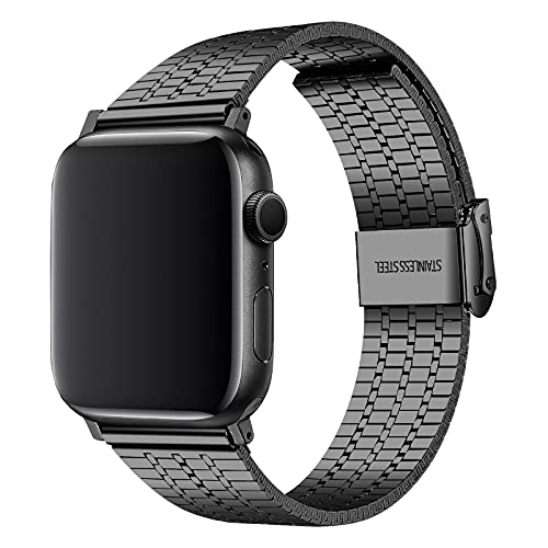 MUEN Kompatibel für Apple Watch Armbänder Technologie Edelstahl Bänder Ersatz Zubehör Kompatibel für iWatch Serie 3,4,5,6 von MUENShop