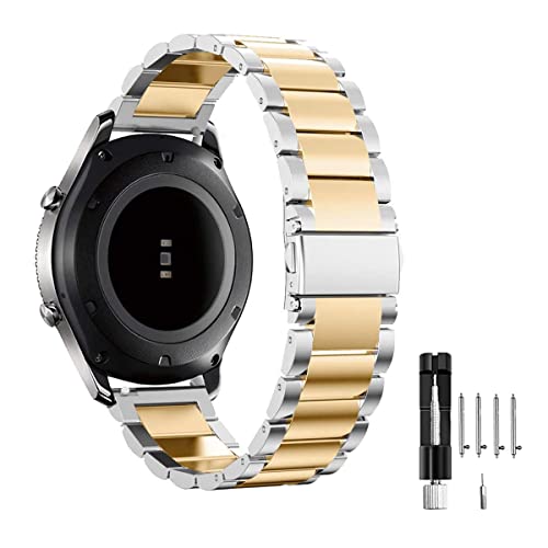 MUENShop 20mm Edelstahl Armband Kompatibel mit Samsung Galaxy Watch 3 41mm Galaxy Watch Active 2 40mm/44mm Huawei Watch GT 3 42mm Garmin Vivoactive 3 Metall Uhrenarmband von MUENShop