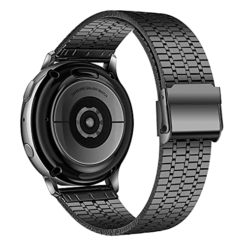 MUENShop 20mm Edelstahl Armband Kompatibel mit Samsung Galaxy Watch 3 41mm Galaxy Watch Active 2 40mm/44mm Huawei Watch GT 3 42mm Garmin Vivoactive 3 Metall Uhrenarmband von MUENShop