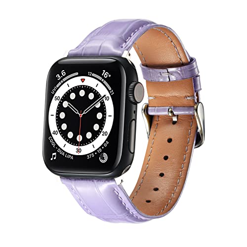 MUENShop Krokodil Armband Kompatibel mit Apple Watch Armband 41mm 40mm 38mm Leder Alligator Ersatzarmband Kompatibel mit iWatch Ultra Series 9 8 7 SE 6 5 4 von MUENShop