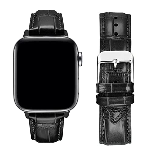 MUENShop Krokodil Armband Kompatibel mit Apple Watch Armband 41mm 40mm 38mm Leder Alligator Ersatzarmband Kompatibel mit iWatch Ultra Series 9 8 7 SE 6 5 4 von MUENShop