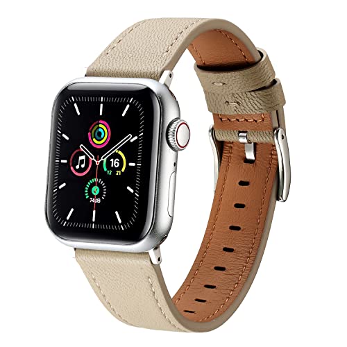 MUENShop Schafsfell Armband Kompatibel mit Apple Watch 41mm 40mm 38mm Premium Echte Leder Ersatzarmband Kompatibel mit Apple Watch Ultra Series 9 8 7 (45mm) SE 6 5 4 (44mm) 3 2 1(42mm) von MUENShop