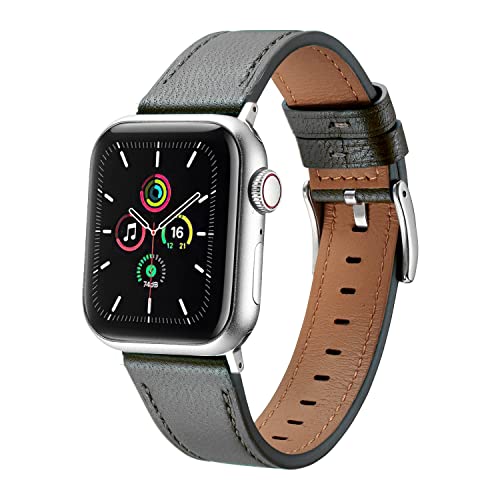 MUENShop Schafsfell Leder Armband Kompatibel mit Apple Watch 49mm 45mm 44mm 42mm Premium Echte Leder Ersatzarmband Kompatibel mit iWatch Ultra/Ultra 2 Series 9 8 7 (45mm) SE 6 5 4 (44mm) 3 2 1(42mm) von MUENShop