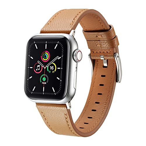 MUENShop Schafsfell Leder Armband Kompatibel mit Apple Watch Armband 41mm 40mm 38mm Premium Echte Leder Ersatzarmband Kompatibel mit Apple Watch Ultra Series 9 8 7 (45mm) SE 6 5 4 (44mm) 3 2 1(42mm) von MUENShop