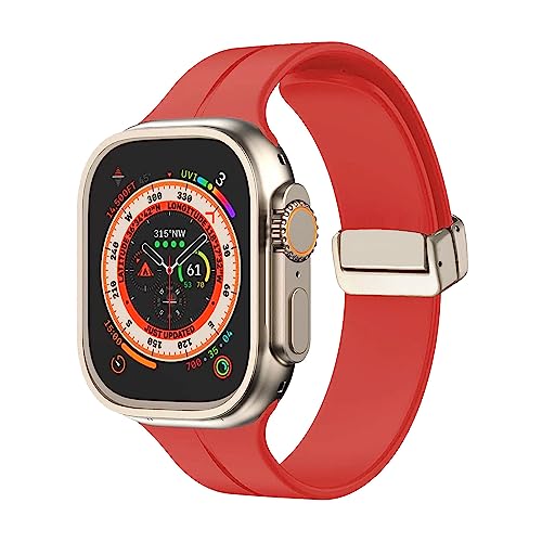 MUENShop Silikon Armband Kompatibel mit Apple Watch 40mm 41mm 38mm Magnetische Schnalle Sport Armbänder Männer Frauen Ersatzband für iWatch Serie 8 7 6 5 4 3 2 1 & SE,Ultra von MUENShop