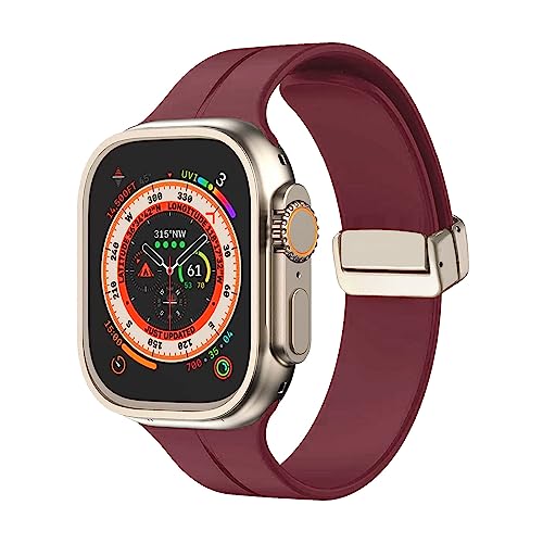 MUENShop Silikon Armband Kompatibel mit Apple Watch 40mm 41mm 38mm Magnetische Schnalle Sport Armbänder Männer Frauen Ersatzband für iWatch Serie 8 7 6 5 4 3 2 1 & SE,Ultra von MUENShop