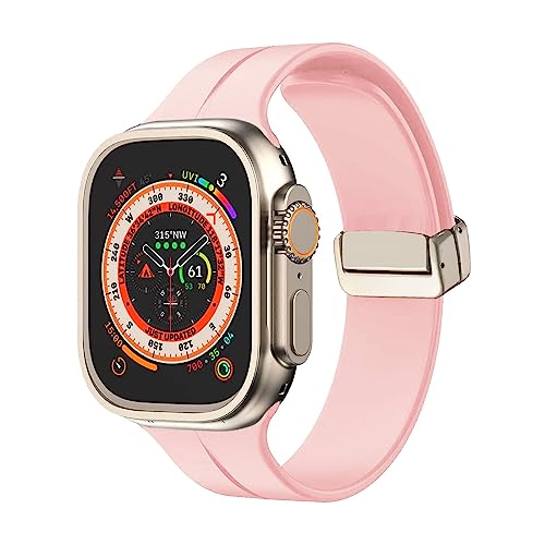 MUENShop Silikon Armband Kompatibel mit Apple Watch 40mm 41mm 38mm Magnetische Schnalle Sport Armbänder Männer Frauen Ersatzband für iWatch Serie 8 7 6 5 4 3 2 1 & SE,Ultra von MUENShop