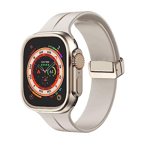 MUENShop Silikon Armband Kompatibel mit Apple Watch 40mm 41mm 38mm Magnetische Schnalle Sport Armbänder Männer Frauen Ersatzband für iWatch Serie 8 7 6 5 4 3 2 1 & SE,Ultra von MUENShop