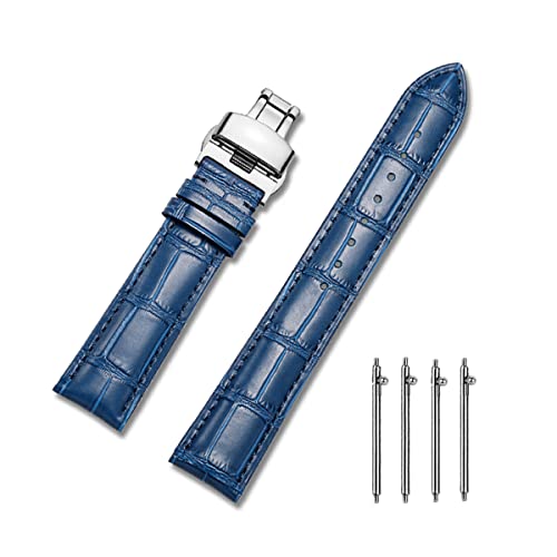 MUENShop Uhrenarmband mit faltschließe Leder Schnellverschluss Echtleder Armband für 18mm-24mm Schwarz Braun Blau Grün Kalbsleder Ersatz für Herren/Damen MUENShop Uhrenarmband mit faltschließe Leder Schnellverschluss Echtleder Armband für 18mm-24mm Schwarz Braun Blau Grün Kalbsleder Ersatz für Herren/Damen von MUENShop