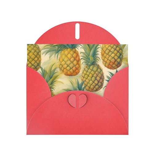 MUFLVDX Ananas-Grußkarte für alle Anlässe mit Umschlägen, Perlen-Papierkarten für Geburtstage, Jubiläen, Weihnachten von MUFLVDX