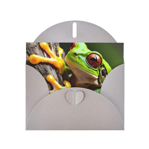 MUFLVDX Baby-Grußkarte mit Baumfrosch, für alle Anlässe, mit Umschlägen, Perlen-Papierkarten für Geburtstage, Jubiläen, Weihnachten von MUFLVDX