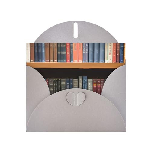 MUFLVDX Bibliotheks-Bücherregal-Grußkarte für alle Anlässe mit Umschlägen, Perlen-Papierkarten für Geburtstage, Jubiläen, Weihnachten von MUFLVDX