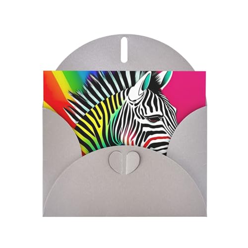MUFLVDX Bunte Regenbogen-Zebra-Grußkarte für alle Anlässe mit Umschlägen, Perlen-Papierkarten für Geburtstage, Jubiläen, Weihnachten MUFLVDX Bunte Regenbogen-Zebra-Grußkarte für alle Anlässe mit Umschlägen, Perlen-Papierkarten für Geburtstage, Jubiläen, Weihnachten von MUFLVDX
