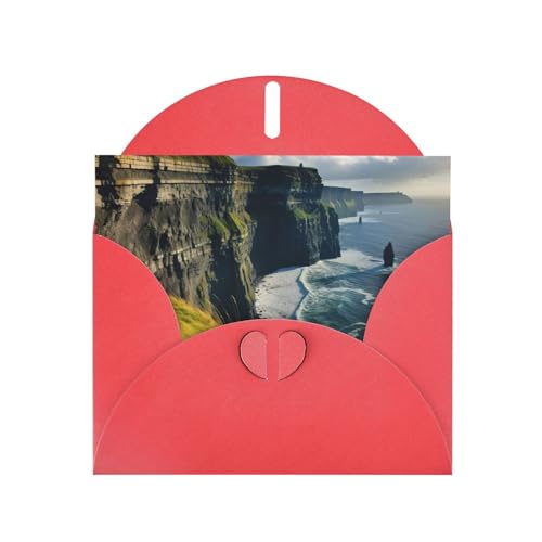 MUFLVDX Clare The Cliffs Grußkarte für alle Anlässe, mit Umschlägen, Perlen-Papierkarten für Geburtstage, Jubiläen, Weihnachten von MUFLVDX