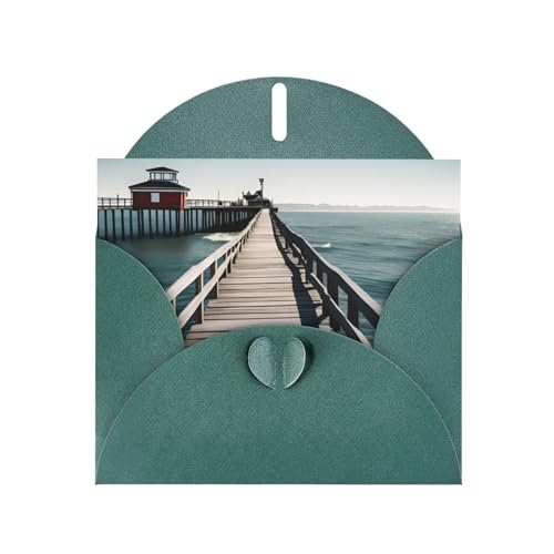 MUFLVDX Coastal Pier Grußkarte für alle Anlässe mit Umschlägen, Perlpapierkarten für Geburtstage, Jubiläen, Weihnachten von MUFLVDX