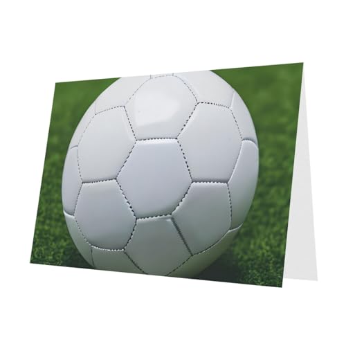 MUFLVDX Fußball-Grußkarte für alle Anlässe mit Umschlägen, Perlpapierkarten für Geburtstage, Jubiläen, Weihnachten von MUFLVDX
