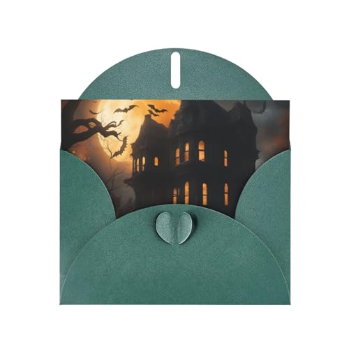 MUFLVDX Glückliche Halloween-Day-Grußkarte für alle Anlässe mit Umschlägen, Perlen-Papierkarten für Geburtstage, Jubiläen, Weihnachten von MUFLVDX