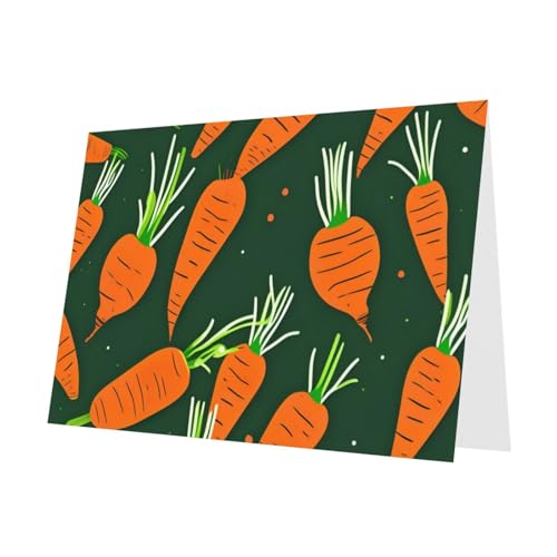 MUFLVDX Glückliche Karotten-Grußkarte für alle Anlässe mit Umschlägen, Perlen-Papierkarten für Geburtstage, Jubiläen, Weihnachten MUFLVDX Glückliche Karotten-Grußkarte für alle Anlässe mit Umschlägen, Perlen-Papierkarten für Geburtstage, Jubiläen, Weihnachten von MUFLVDX