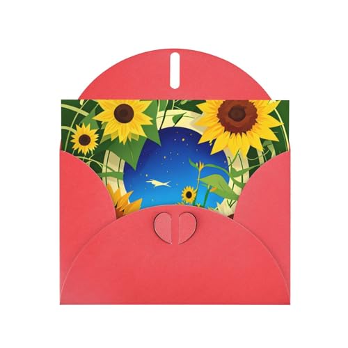 MUFLVDX Grußkarte Sonnenblume für jeden Anlass mit Umschlägen, Perlglanz-Papierkarten für Geburtstage, Hochzeitstage, Weihnachten von MUFLVDX