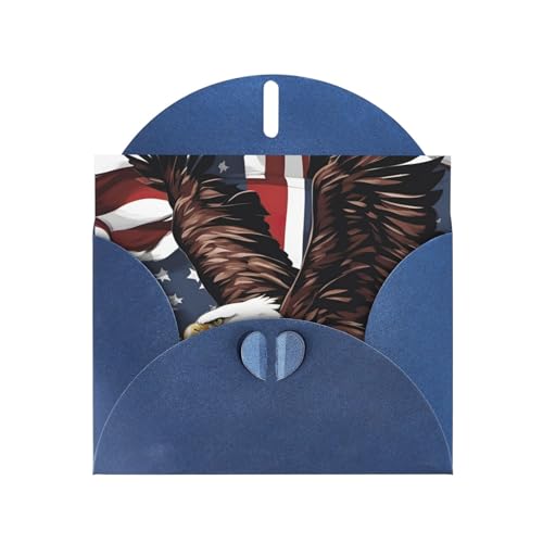 MUFLVDX Grußkarte mit Adler mit USA-Flagge, für alle Anlässe, mit Umschlägen, Perlen-Papierkarten für Geburtstage, Jubiläen, Weihnachten von MUFLVDX