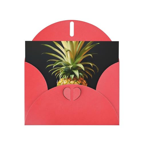 MUFLVDX Grußkarte mit Ananas-Malerei, für alle Anlässe, mit Umschlägen, Perlen-Papierkarten für Geburtstage, Jubiläen, Weihnachten von MUFLVDX