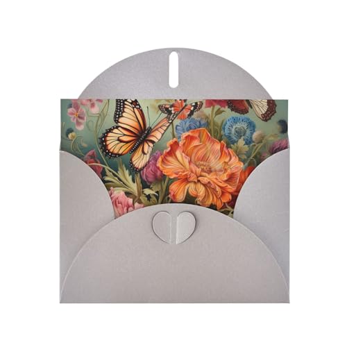 MUFLVDX Grußkarte mit Blumen und Schmetterlingen für alle Anlässe, mit Umschlägen, Perlen-Papierkarten für Geburtstage, Jubiläen, Weihnachten von MUFLVDX