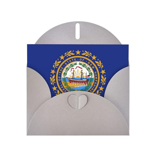 MUFLVDX Grußkarte mit Flagge von New Hampshire, für alle Anlässe, mit Umschlägen, Perlpapierkarten für Geburtstage, Jubiläen, Weihnachten MUFLVDX Grußkarte mit Flagge von New Hampshire, für alle Anlässe, mit Umschlägen, Perlpapierkarten für Geburtstage, Jubiläen, Weihnachten von MUFLVDX