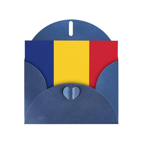 MUFLVDX Grußkarte mit Flagge von Rumänien, für alle Anlässe, mit Umschlägen, Perlpapierkarten für Geburtstage, Jubiläen, Weihnachten von MUFLVDX