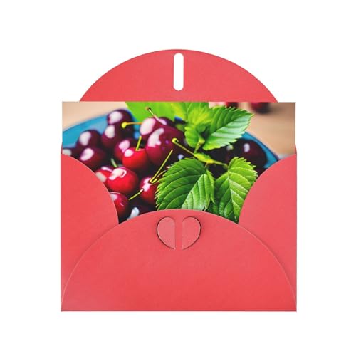 MUFLVDX Grußkarte mit Kirschen für alle Anlässe, mit Umschlägen, Perlpapierkarten für Geburtstage, Jubiläen, Weihnachten von MUFLVDX