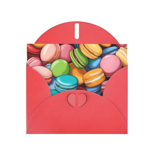 MUFLVDX Grußkarte mit Macaron-Keks-Geschmack, für alle Anlässe, mit Umschlägen, Perlpapierkarten für Geburtstage, Jubiläen, Weihnachten von MUFLVDX