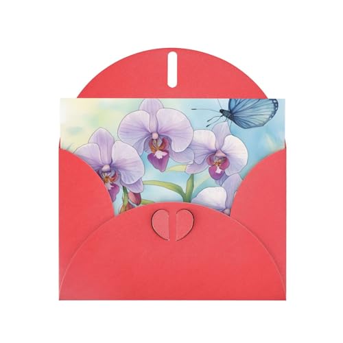 MUFLVDX Grußkarte mit Orchidee, Blume, Schmetterling, weich, frisch, für alle Anlässe, mit Umschlägen, Perlen-Papierkarten für Geburtstage, Jubiläen, Weihnachten MUFLVDX Grußkarte mit Orchidee, Blume, Schmetterling, weich, frisch, für alle Anlässe, mit Umschlägen, Perlen-Papierkarten für Geburtstage, Jubiläen, Weihnachten von MUFLVDX