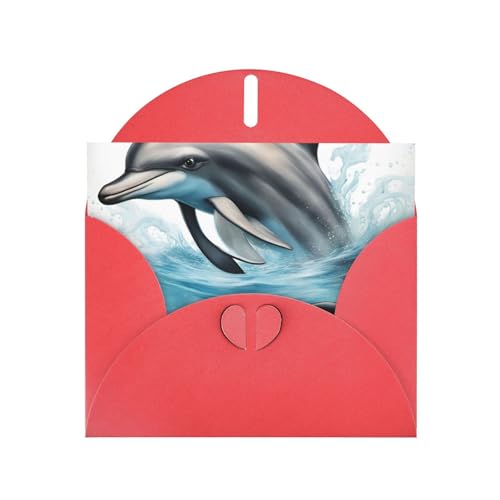 MUFLVDX Grußkarte mit Ozean-Delfin, für alle Anlässe, mit Umschlägen, Perlen-Papierkarten für Geburtstage, Jubiläen, Weihnachten von MUFLVDX
