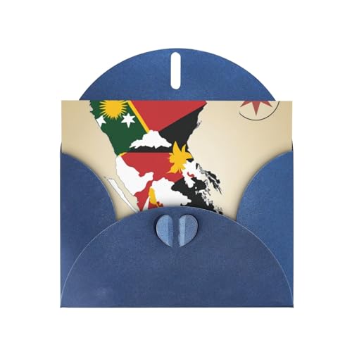MUFLVDX Grußkarte mit Papua-Neuguinea-Flagge, für alle Anlässe, mit Umschlägen, Perlen-Papierkarten für Geburtstage, Jubiläen, Weihnachten von MUFLVDX