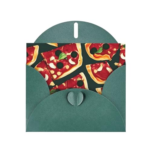 MUFLVDX Grußkarte mit Pizza-Muster, für alle Anlässe, mit Umschlägen, Perlen-Papierkarten für Geburtstage, Jubiläen, Weihnachten von MUFLVDX
