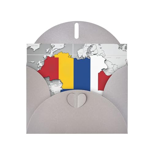 MUFLVDX Grußkarte mit Rumänien-Positionsflagge, für alle Anlässe, mit Umschlägen, Perlpapierkarten für Geburtstage, Jubiläen, Weihnachten von MUFLVDX