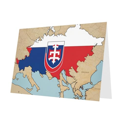 MUFLVDX Grußkarte mit Slowakei-Positionsflagge, für alle Anlässe, mit Umschlägen, Perlpapierkarten für Geburtstage, Jubiläen, Weihnachten MUFLVDX Grußkarte mit Slowakei-Positionsflagge, für alle Anlässe, mit Umschlägen, Perlpapierkarten für Geburtstage, Jubiläen, Weihnachten von MUFLVDX