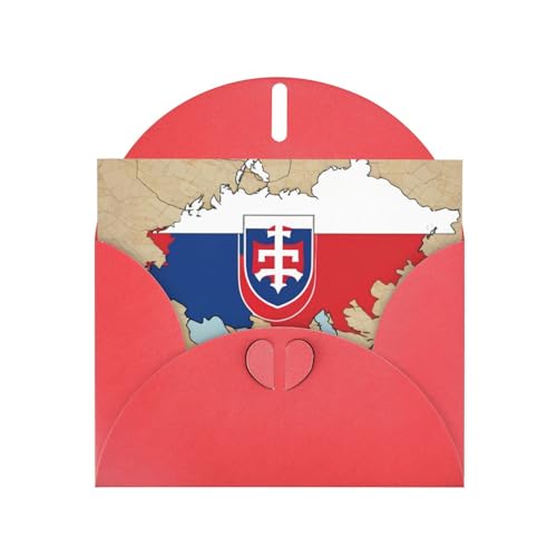 MUFLVDX Grußkarte mit Slowakei-Positionsflagge, für alle Anlässe, mit Umschlägen, Perlpapierkarten für Geburtstage, Jubiläen, Weihnachten von MUFLVDX