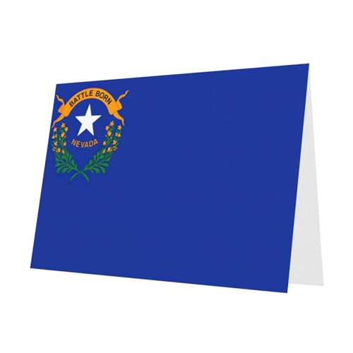MUFLVDX Grußkarte mit Staatsflagge Nevada, für alle Anlässe, mit Umschlägen, Perlen-Papierkarten für Geburtstage, Jubiläen, Weihnachten von MUFLVDX