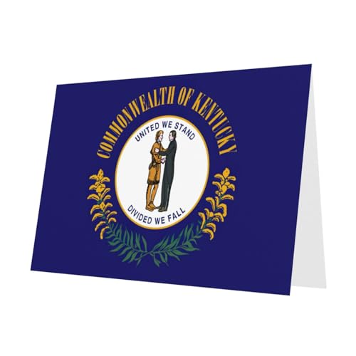 MUFLVDX Grußkarte mit Staatsflagge von Kentucky, für alle Anlässe, mit Umschlägen, Perlpapierkarten für Geburtstage, Jubiläen, Weihnachten von MUFLVDX