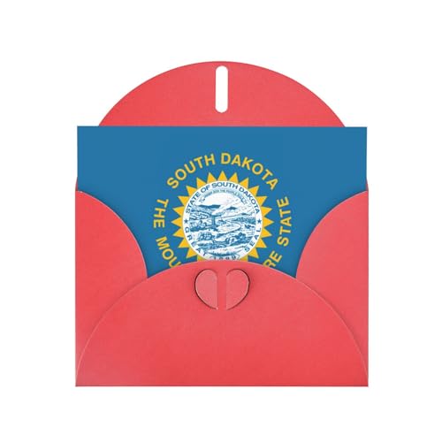 MUFLVDX Grußkarte mit Süddakota-Flagge, für alle Anlässe, mit Umschlägen, Perlen-Papierkarten für Geburtstage, Jubiläen, Weihnachten von MUFLVDX