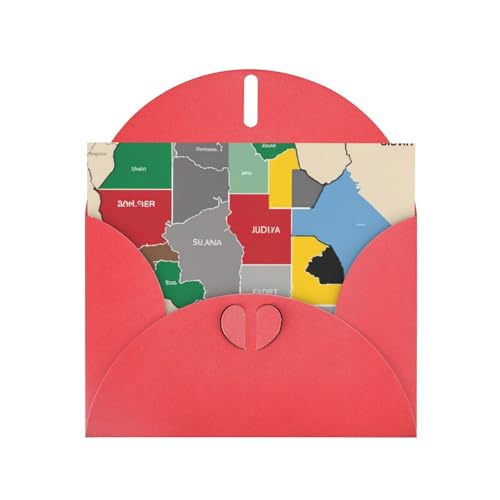 MUFLVDX Grußkarte mit Südsudan, für alle Anlässe, mit Umschlägen, Perlen-Papierkarten für Geburtstage, Jubiläen, Weihnachten von MUFLVDX