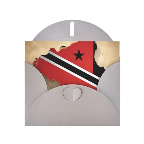 MUFLVDX Grußkarte mit Trinidada- und Tobago-Flagge, für alle Anlässe, mit Umschlägen, Perlen-Papierkarten für Geburtstage, Jubiläen, Weihnachten von MUFLVDX