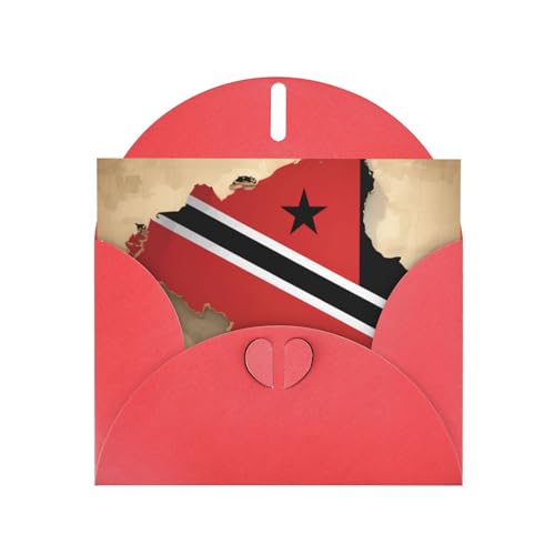MUFLVDX Grußkarte mit Trinidada- und Tobago-Flagge, für alle Anlässe, mit Umschlägen, Perlen-Papierkarten für Geburtstage, Jubiläen, Weihnachten von MUFLVDX