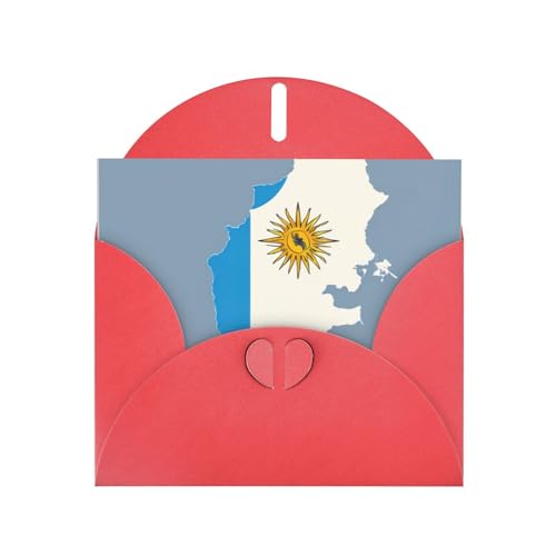 MUFLVDX Grußkarte mit Uruguay-Flagge, für alle Anlässe, mit Umschlägen, Perlen-Papierkarten für Geburtstage, Jubiläen, Weihnachten von MUFLVDX